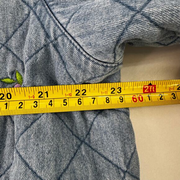 Vtg CAT Quacker Factory Jacket Womens L Quilted Embroidery Grannycore (READ) - Picture 9 of 10